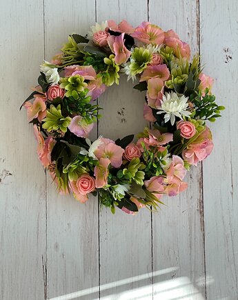 Wianek całoroczny na drzwi, dekoracja do domu, prezent, Rosa