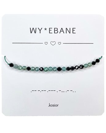 Bransoletka z alfabetem Morse Apatyt, Agat, karolina kosior