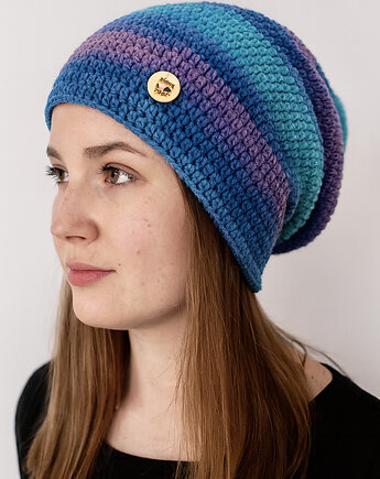 Kolorowa czapka całoroczna przejściowa cienka all season uniwersalna M/L, splotomaniaa