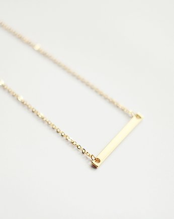 16k Gold Plated Wide Horizontal Bar Necklace, Le Boho Bleu