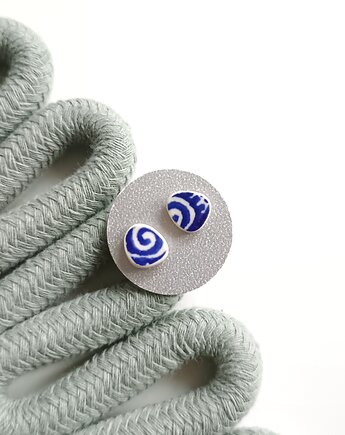 Kolczyki ceramiczne Bolesławiec, biżuteria z talerzy