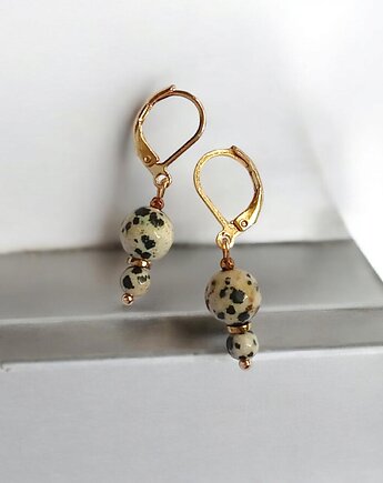 Jaspis dalmatyński : kolczyki krótkie, kaktusia