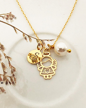 HAPPY ANGEL Naszyjnik z aniołkiem KOMUNIA, srebro 925, Anemon Atelier