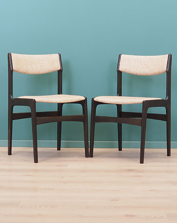 Komplet dwóch krzeseł dębowych, duński design, lata 70, produkcja: Dania, Przetwory design
