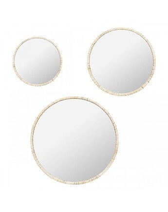 Lustro 3 szt. w Rattanowej Ramie Komplet Luster Ally, MIA home