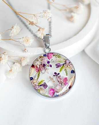 Wisiorek z kompozycją kwiatową, nature gift