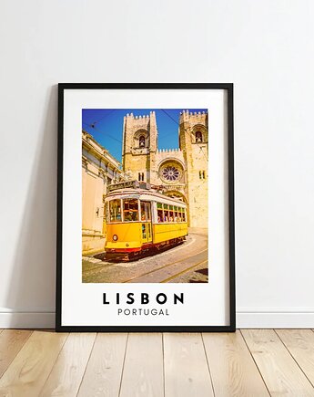 PLAKAT travel poster Lizbona zdjęcie personalizacja prezent dla niej, black dot studio