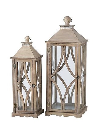 Lampion Drewniany 2 szt. Komplet Lampionów Laura, MIA home