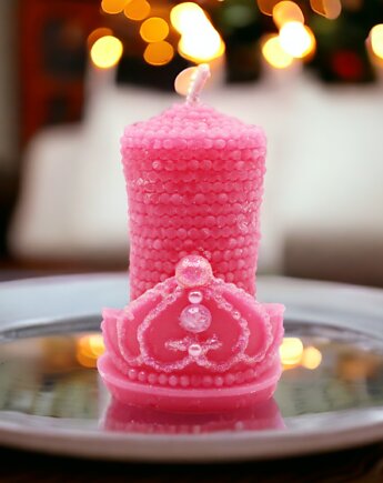 Różowa świeca intencyjna MIŁOŚĆ z wosku pszczelego, KEIT