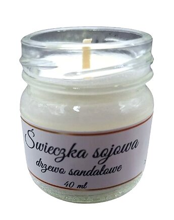 Świeczka Sojowa Ręcznie Robiona Drzewo Sandałowe 40 ml, Sklep Angelos