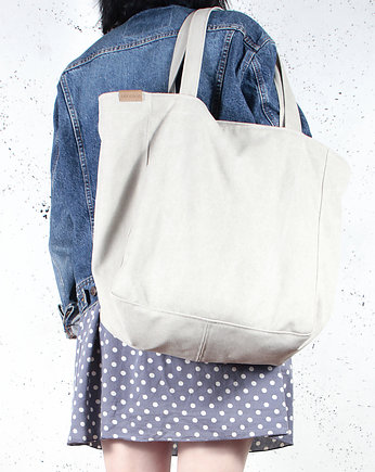 Lazy bag torba beżowa na zamek / vegan / eco, hairoo