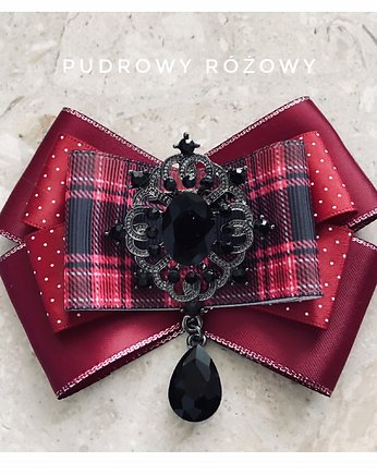 Brosza   w kratę NEW, Pudrowy Różowy