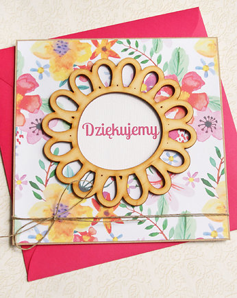 Dziękujemy : PODZIĘKOWANIE : kartka handmade, kaktusia