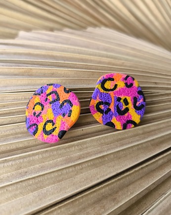 HULA Kolczyki szalone panterki, sploteka