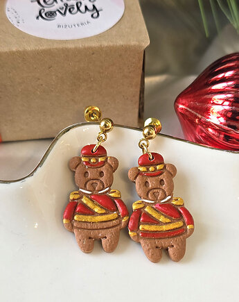 Miś dziadek do orzechów kolczyki na święta, Lemon Lovely