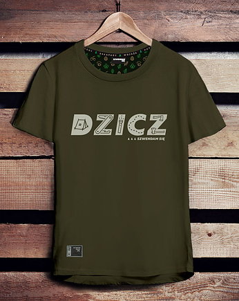 Koszulka męska DZICZ khaki bushcraft survuval -, Szwendam sie