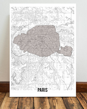 Paris mapa plakat  50x70 cm / A3 / A4, Miss Rabbit Mr Fox