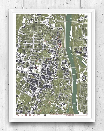 Plakat Warszawa - plan miasta, minimalmill