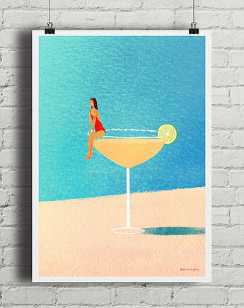 Słoneczna margarita - plakat fine art, minimalmill