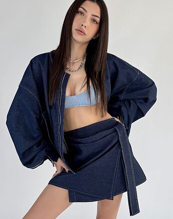 Mini spódnica kopertowa dark denim, REST Factory