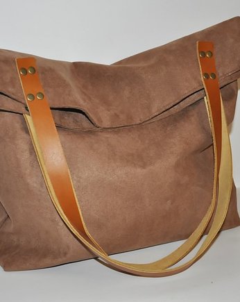 Torba tote XXL - karmel, PRACOWNIA 166