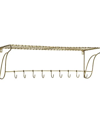 Wieszak z półką złoty druciany 76cm, Home Design