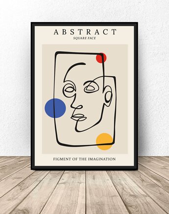 Abstrakcyjny plakat "Kwadratowa twarz" w stylu Picasso 50x70 (500mm x 700mm), scandiposter