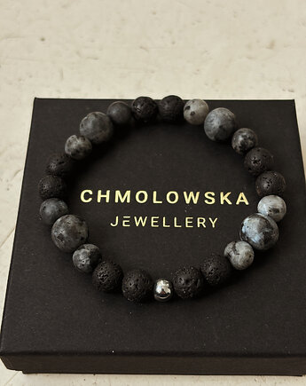 Bransoletka męska Larvikit i Lawa, Chmolowska Jewellery