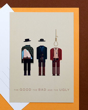 Plakat Dobry, Zły i Brzydki- pocztówka, minimalmill