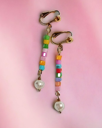 Klipsy długie : summer collection  :: muszla i perły, kaktusia