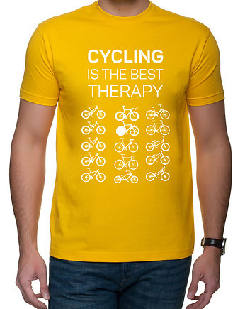 Koszulka T-SHIRT. Cycling is the best therapy, OSOBY - Prezent dla Chłopaka
