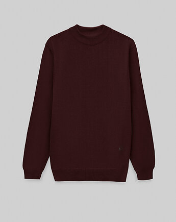 Sweter męski grottole półgolf bordowy, BORGIO