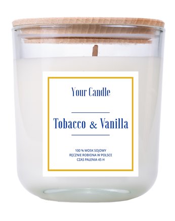 ŚWIECA SOJOWA TOBACCO & VANILLA 210 ml - YOUR CANDLE, Your Candle