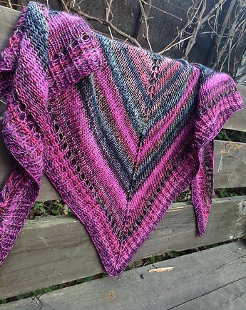 Z fuksją / chusta z Noro, agat handmade