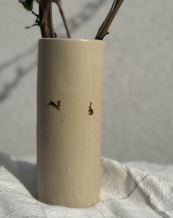 Ceramiczny Wąski Mały Wazon Wielkanocne Zające, Maison Fragile