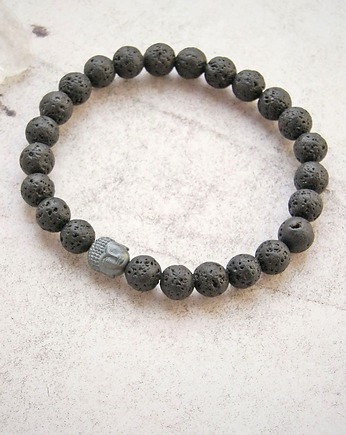 Męska bransoletka :: buddha & BLACK LAVA, kaktusia