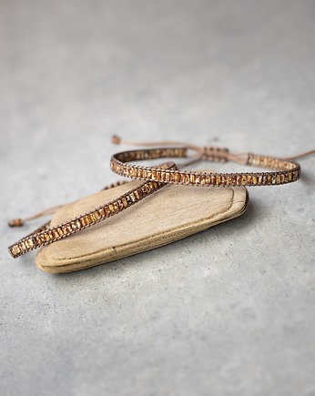 Bransoletki DLA PARY - z brązowych koralików szklanych, Tauriel Design