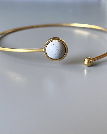 Sztywna bransoletka, beton, stal k. złoty, CONCRETE.ME jewelry