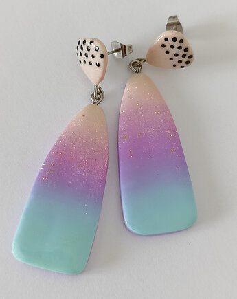 Pastelowe kolczyki wiszące ombre, OMIFIMO