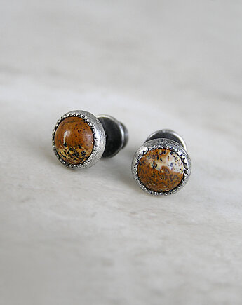 Kolczyki jaspis krajobrazowy, srebro, Pastelove Jewelry