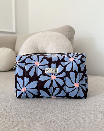 Kosmetyczka pikowana margaretka błękit, sacky bag