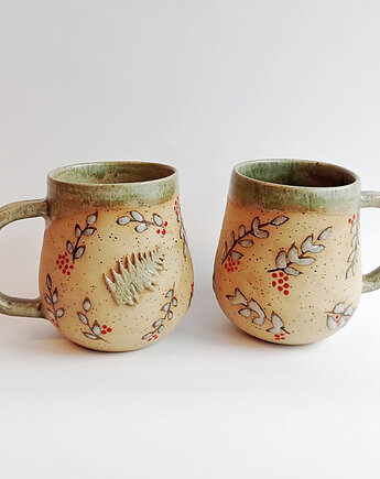 Kubek z paprocią i liśćmi jarzębiny, Dobrocie ceramika