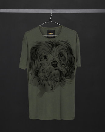 Maltese Dog Men's T-shirt khaki, ZAMIŁOWANIA - Śmieszne prezenty