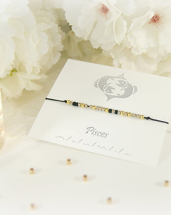 Alfabet morse'a Ryby Bransoletka Zodiak Pisces, Blue Pearl Art