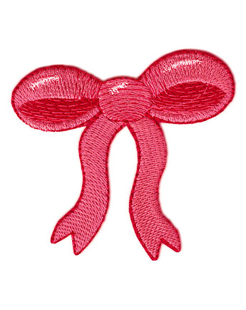 Naszywka naprasowanka KOKARDA DUŻA KORALOWA termo haft dziecięca 7,2x6,8cm, Wyszywane