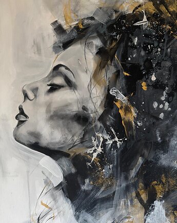 Ręcznie malowany obraz "Profil kobiety", ReinerArt