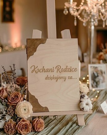 Podziękowania 3D dla rodziców weselne ślubne, TreeTrue