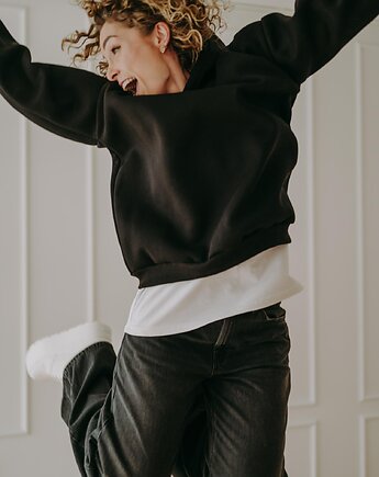 Bluza  basic oversize  klasyczna czarna, BejbiStory