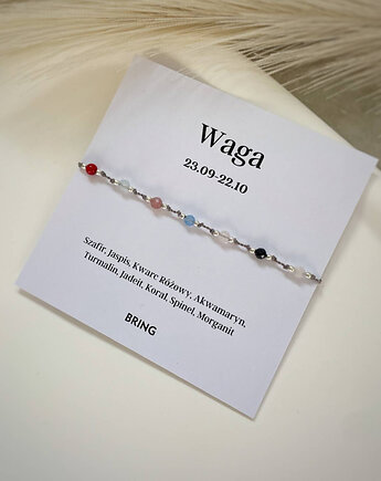 Bransoletka znak zodiaku Waga srebrne kulki, Bring Biżuteria