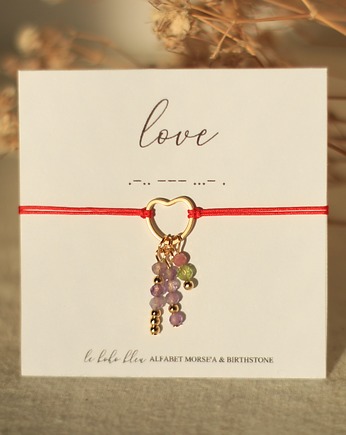 LOVE - Alfabet Morse'a - Kamienie urodzeniowe Birthstones, Le Boho Bleu